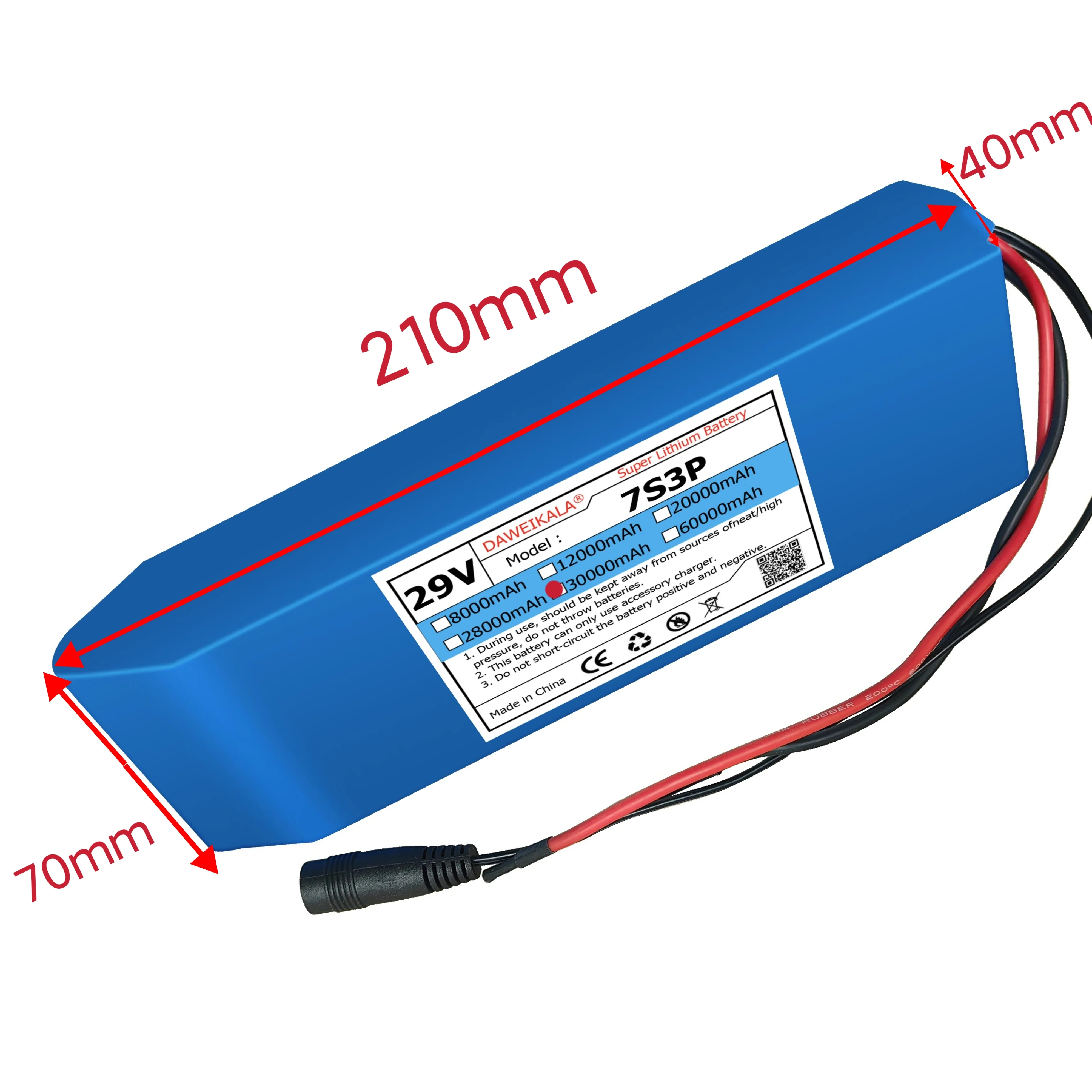 7s3p 29.4V 30Ah 18650 Battery Lithium Ion Battery Pack Customized 30000mAh for Electric Bicycle Scooter Moped wheelchair Vehicle