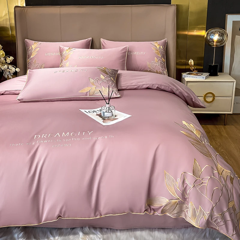 

Customizable light luxury 180 long-staple cotton high-grade pure cotton four-piece set