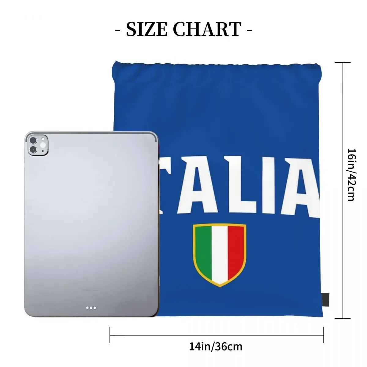 Tas punggung logo bendera Italia tas serut portabel kasual tas tempat penyimpanan saku bundel tali pengikat untuk Sekolah Pria Wanita