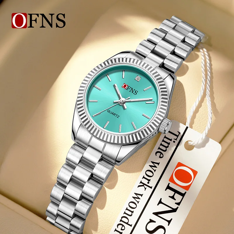 

OFNS1582 Усовершенствованные женские кварцевые часы с ночником и дисплеем 3ATM Водонепроницаемые деловые часы с солнечным узором Наручные аксессуары