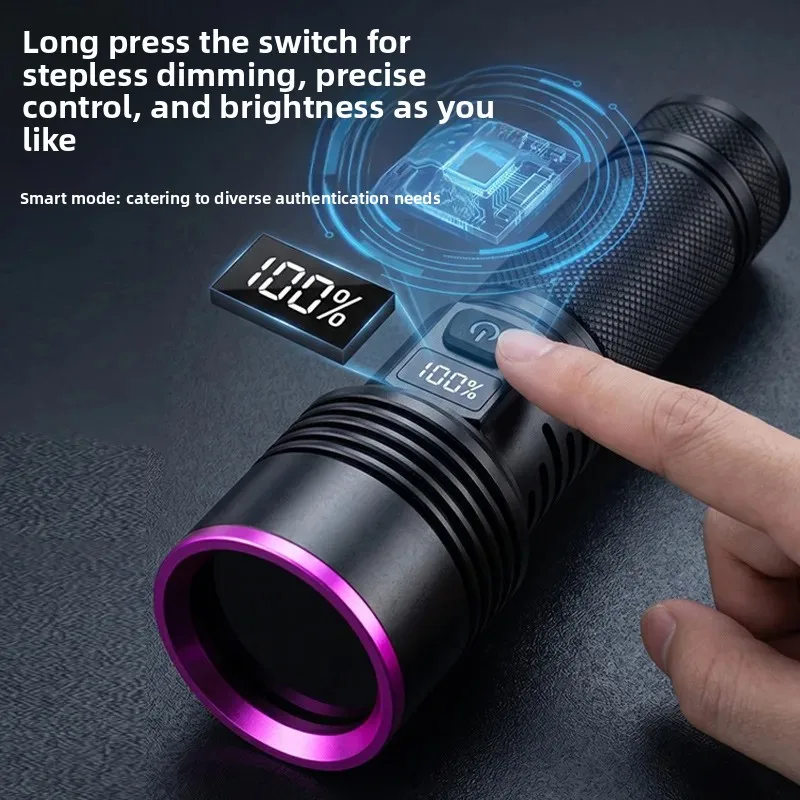 2026 365nm Black Filter UV Flashlight Multi Use Porcelain Antique Test Banknote Security UV Resin Curing Lamp