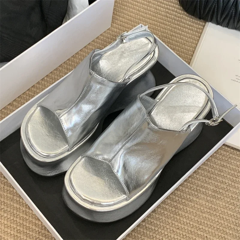 

Aneikeh дизайнерский стиль с пряжкой и ремешком, узкая полоса, модные женские босоножки на платформе с открытым носком на танкетке, туфли на высоком каблуке для банкета и вечеринки