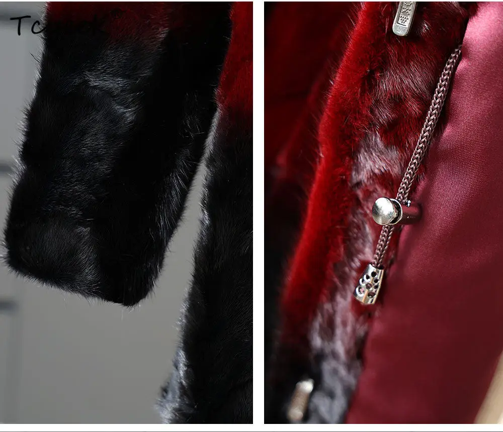 Tcyeek 100% Nertsenbontjas Dames Winterkleding Echt bontjas Vos Bontkraag Damesjas Nieuw in Bovenkleding 2025ônто =) =)