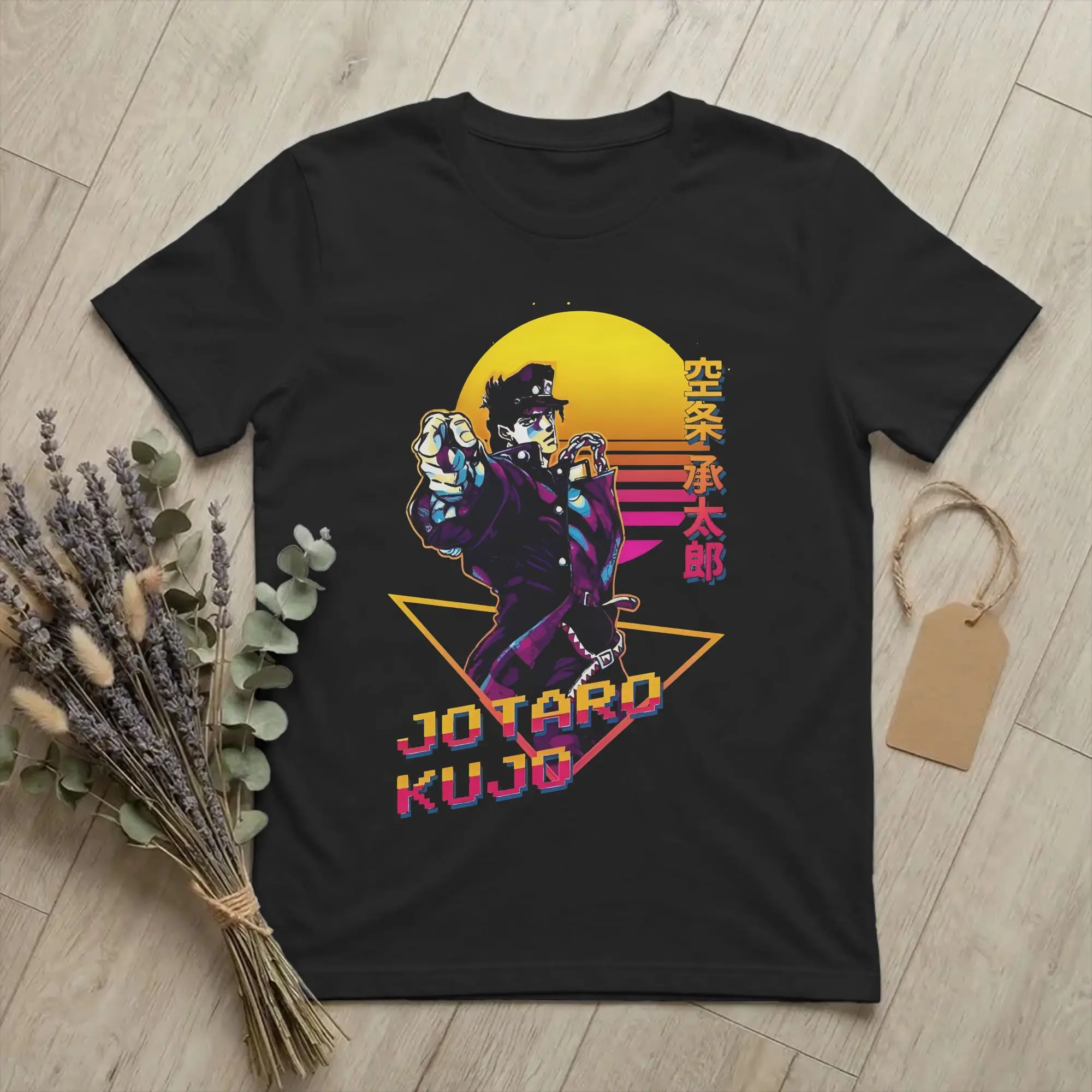 Joestar Family Bizarre Adventure T Shirts Men Pure Cotton T-Shirts Crew Neck Jotaro Kujo Tee Shirt Short Sleeve Clothing Printed