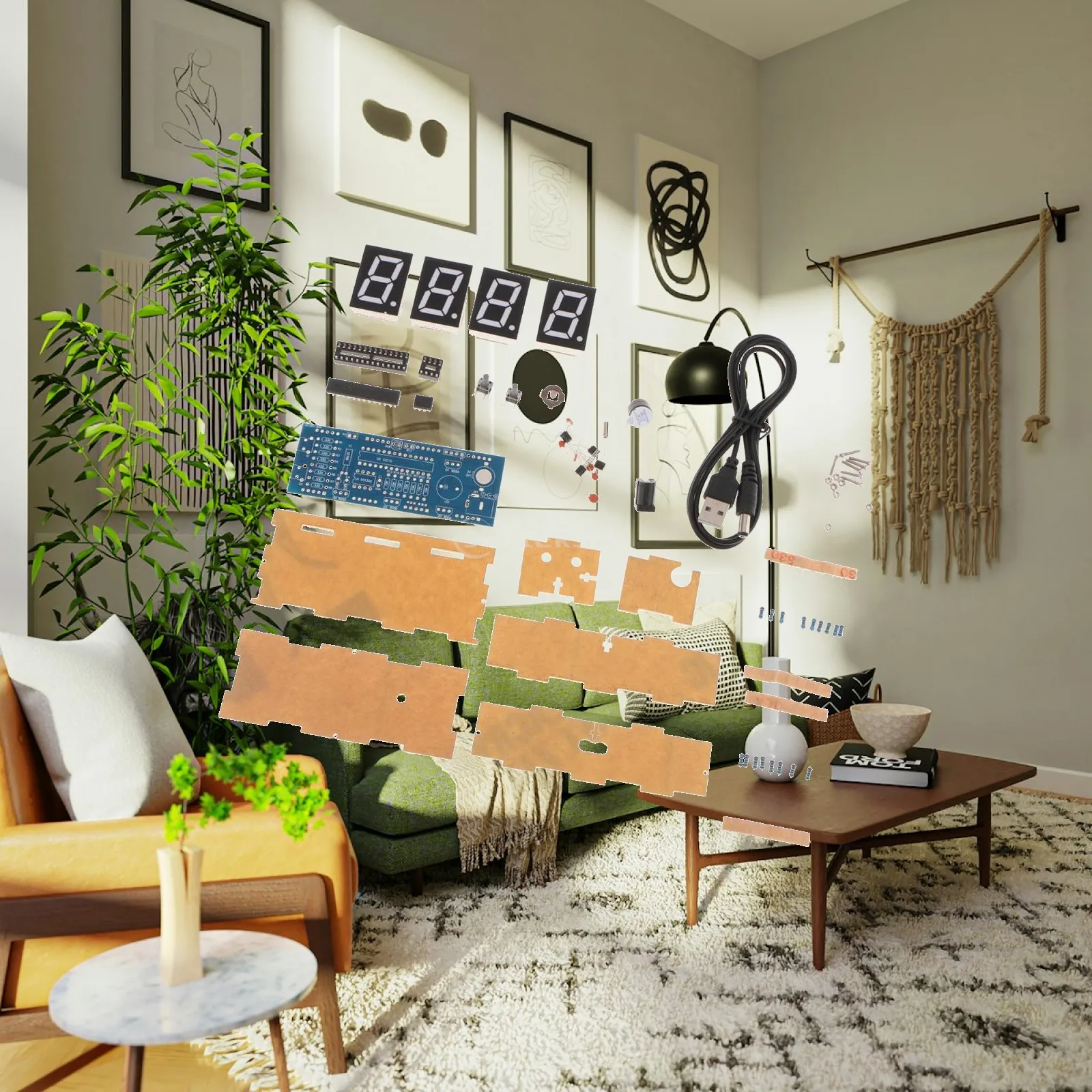 Diy Electronics Desk - 4-bits digitale klokkit met lichtregeling, temperatuur-