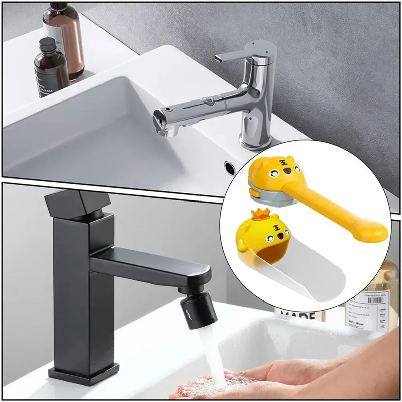 

ABJL-Cartoon Animals Faucet Extender For Kids Hand Washing In Bathroom Sink Accessories Kitchen Convenient For Baby Washing