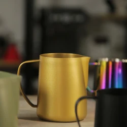 Stainless Steel Milk Frothing Pitcher Multi-Color Optional 350ml/600ml Milk Pitcher for Espresso Machine