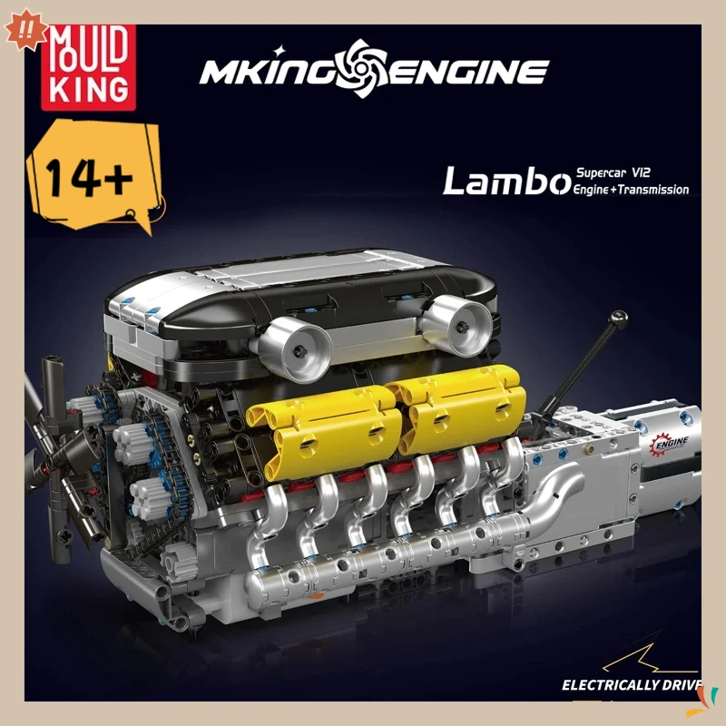 

Mould King 10202 The Supercar V12 Engine + Transmission Building Block Set Technical Car Engine Brick Toys Kids Christmas Gift