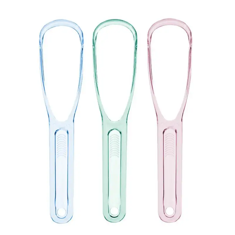 1PC Food Grade Plastic Simple Tongue Scraper Oral Tongue Cleaner Mouth Cleaning Brush Reusable Fresh Breath Maker Fresh Breath