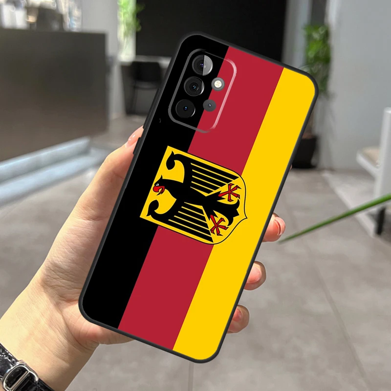 Germany Flag Emblem Case For Samsung Galaxy A73 A53 A33 A13 A12 A32 A51 A71 A14 A34 A54 A50 A70 A52 A72 Cover