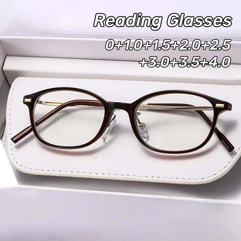 

Fashion Small Round Frame Reading Glasses for Women Retro Ultra-light Unisex Light Luxury Presbyopia HD Anti-blue Light Glasses