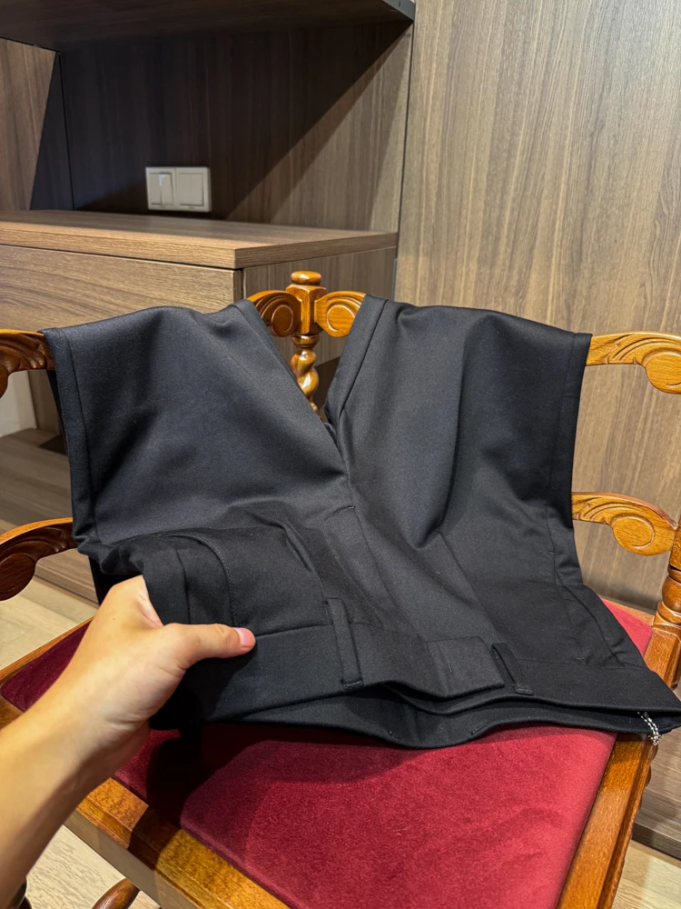 

Busin Casual Men's Straight Leg Pants Premium Long Staple Cotton Blend Thi Autumn Winter Faion Slim Fit Trousers