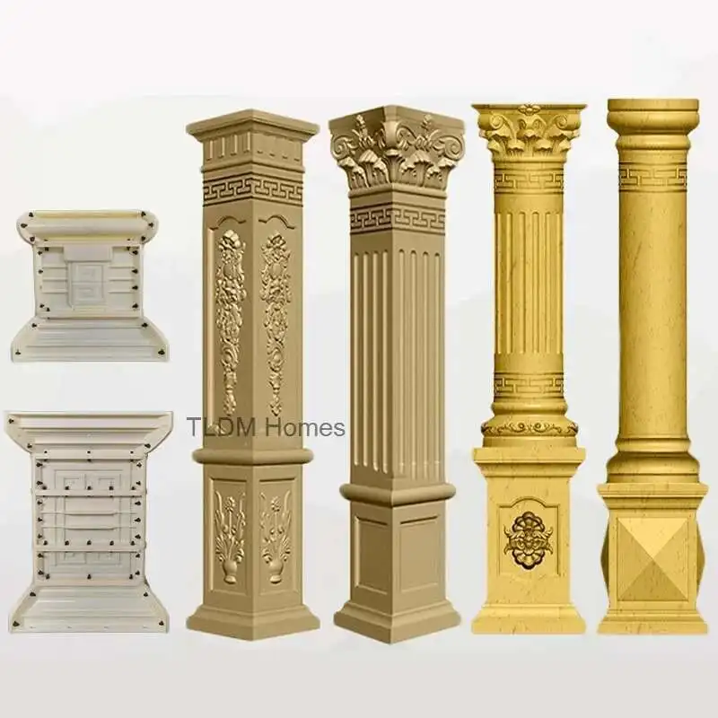 Plastic Roman Column Mold Column Pier Square Column Model Squared Pier Flower Pot Base Balcony Railing Square Pier Cement Mold
