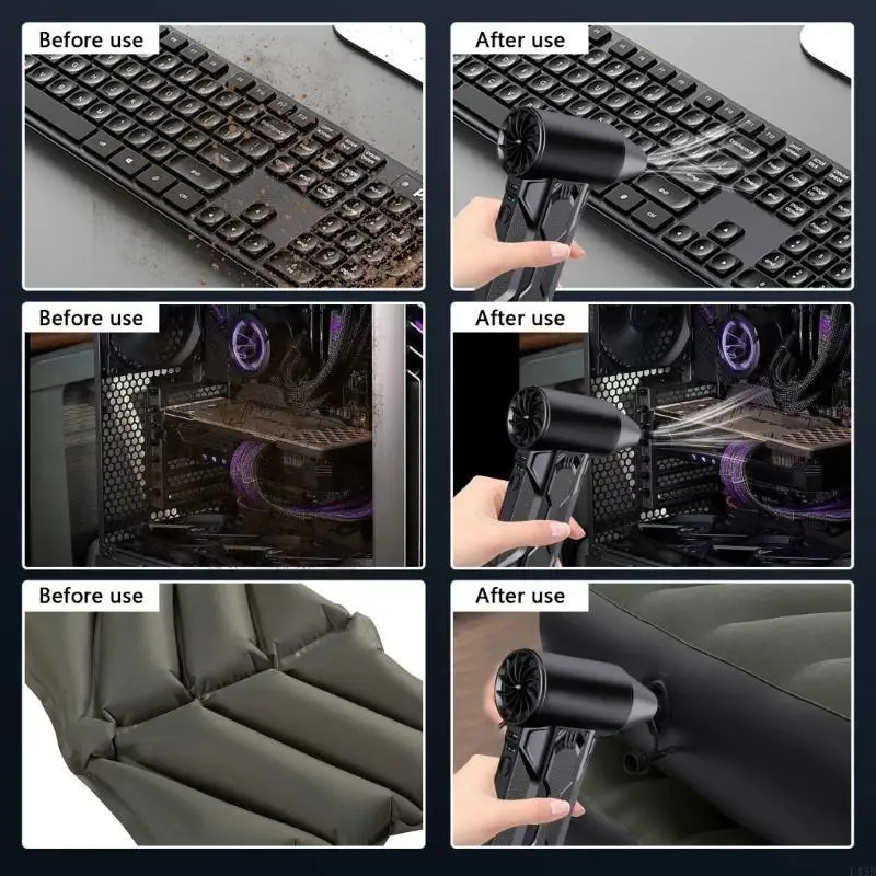 

Electric Air Duster 130000RPM for Home and Car Cleaning with Adjustable Gears and Wireless Rechargeable Functionality L43B