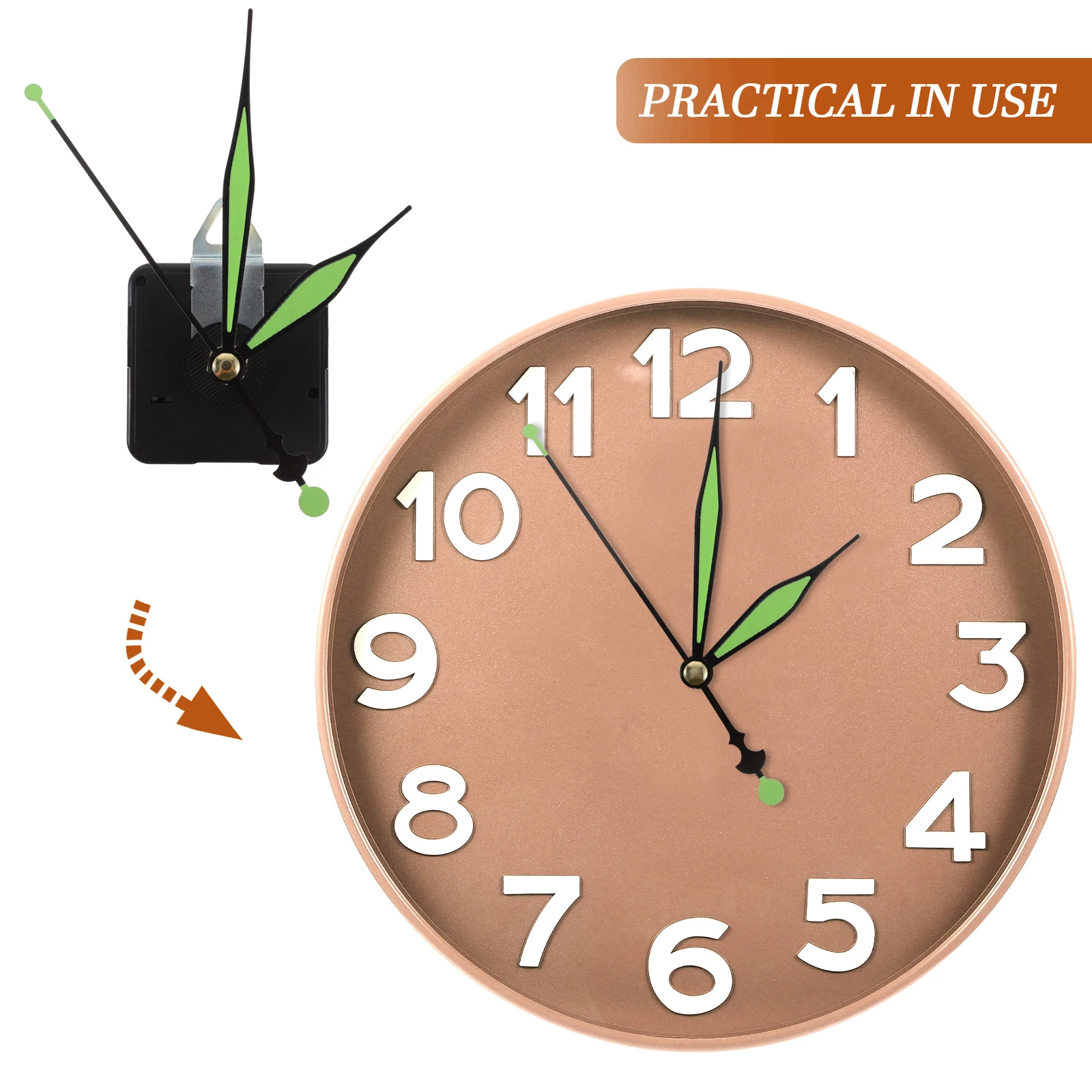 

DIY Clock Kit Glow in The Dark Hands Quartz Movement Operated Replacement Mechanism Long Shaft Clock Making Kit