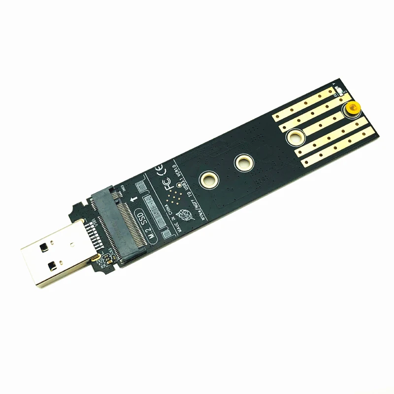 M.2 to USB 3.1 SSD Adapter M.2 NVME PCIe SATA Dual Protocol RTL9210B SSD Board for 2230 2242 2260 2280 NVME SATA M.2 SSD Adapter