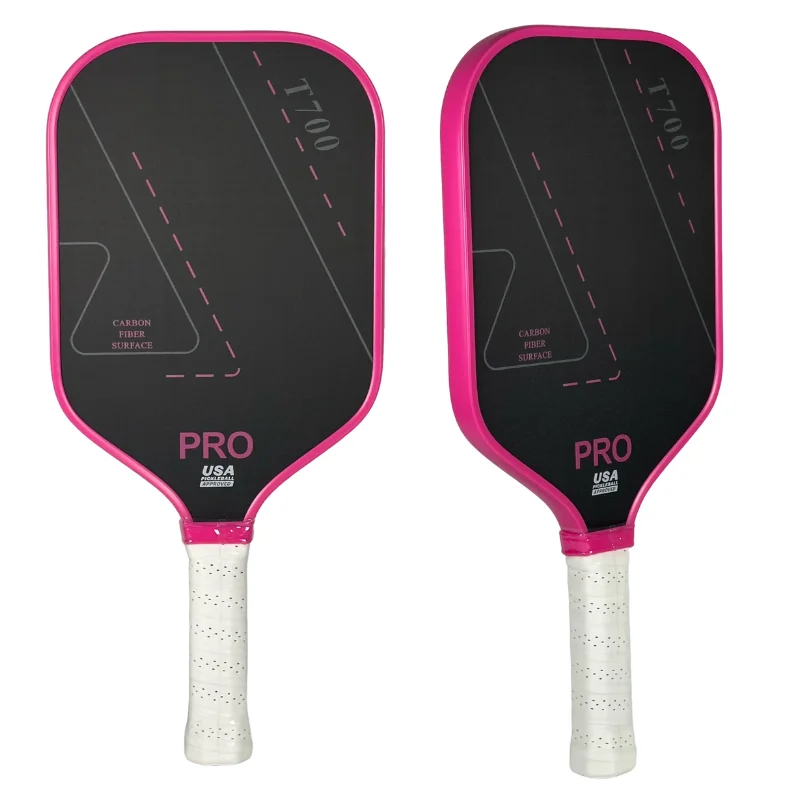 T700 Carbon Fiber Pickleball Paddle, Carbon Friction Surface, Polymer Honeycomb Core, Enhanced Power, Spin and Control, 16mm