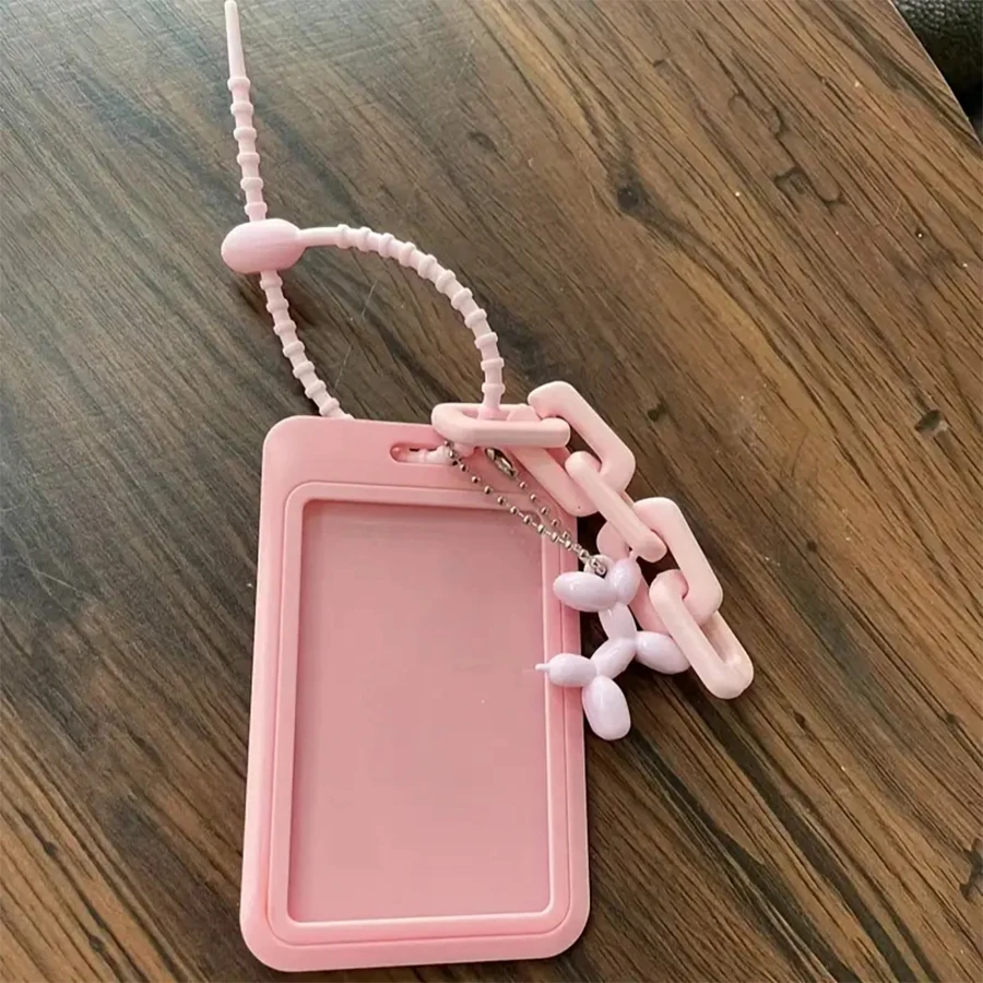 Clear Acrylic Kpop Photocard Holder Black Credit ID Card Protective Case Photo Display Holder Bag Pendant Keychain