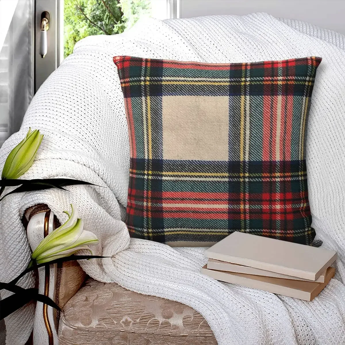 Stewart Dress Tartan Pillowcase Polyester Pillows Cover Cushion Comfort Throw Pillow Sofa Decorative Cushions Used for Home Sofa