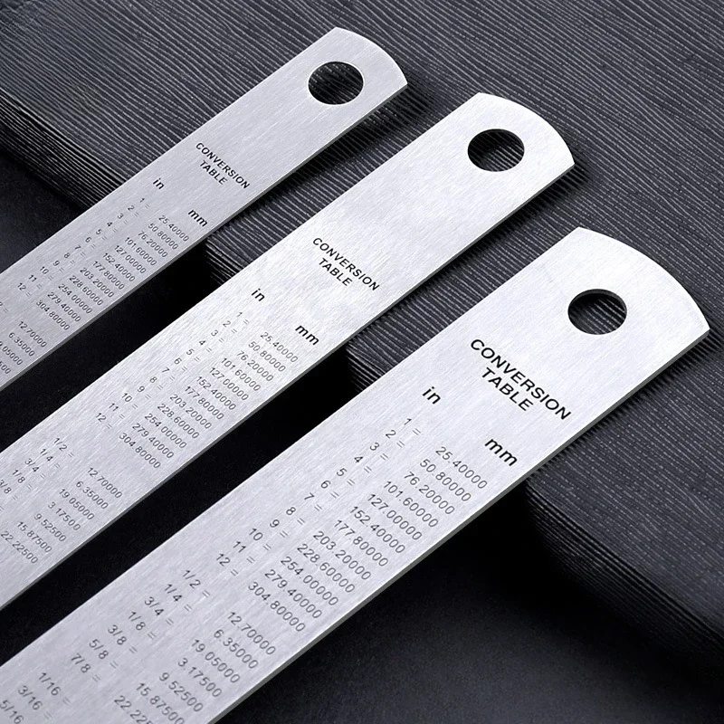 Stationery for School 15-50cm Stainless Steel Metal Ruler, Office Drawing, School Supplies Stationery Ruler, School Stationery