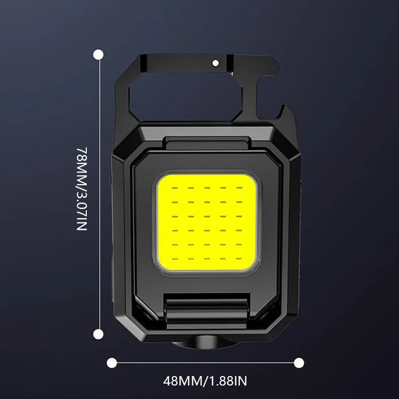 ポケットLEDワークライト,USB充電式,ミニキーホルダー,xpe,懐中電灯,1000lm,cob,ipx4,防水,アウトドア,キャンプ,ハイキング