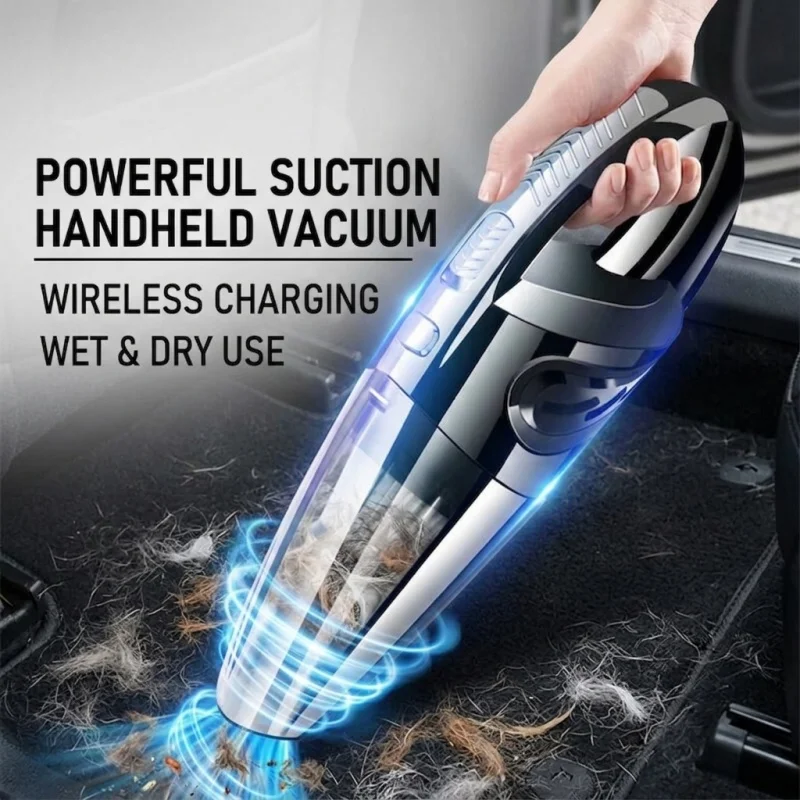 120W High Power Car Vacuum Cleaner Cordless Handheld Strong Suction Wet Dry Portable Auto Dust Collector Household Cleaner