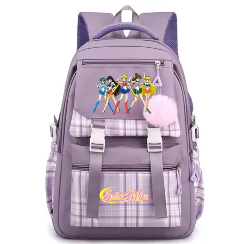 핫 세일러 문 Mochila 어린이 학교 가방, 어린이 만화 애니메이션, 3D 인쇄, 대형 기본 책가방, 소년 소녀 배낭