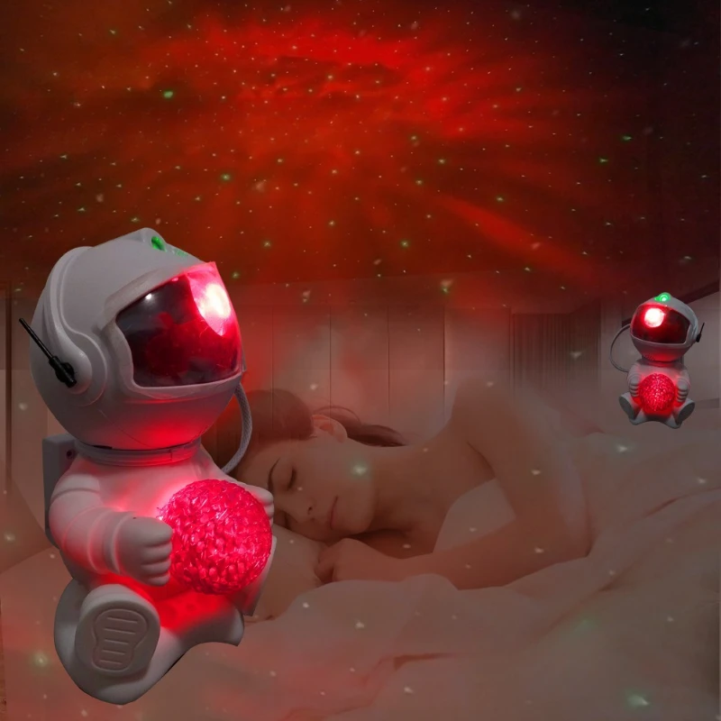 Atmosfera romântica luz astronauta lâmpada de projeção astronauta céu estrelado luz quarto lâmpada mesa cabeceira luz da noite melhor presente