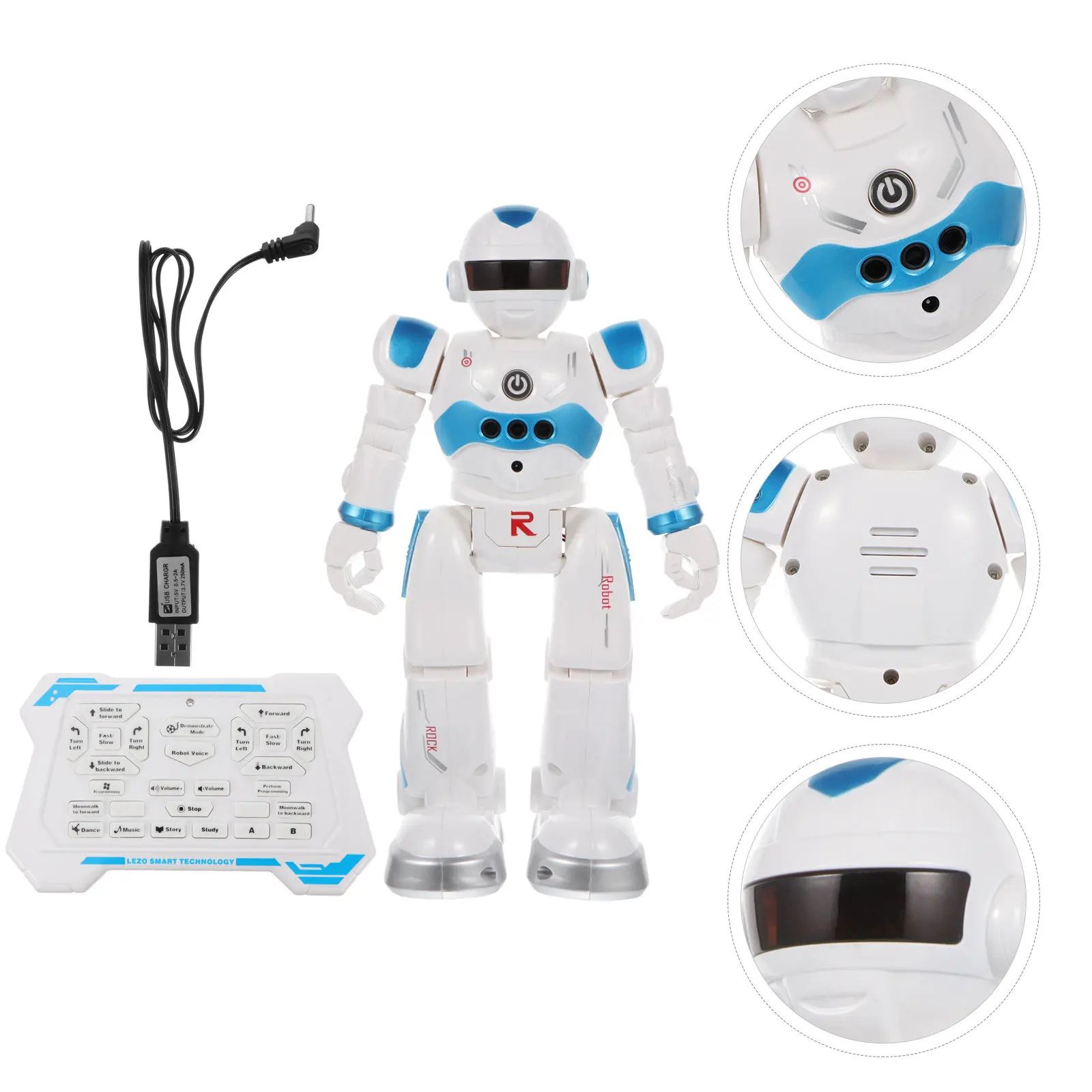 

1Set USB Charging Remote Control Electronic Dancing Robot Early Education Interactive Intelligent Walking Singing Electronic