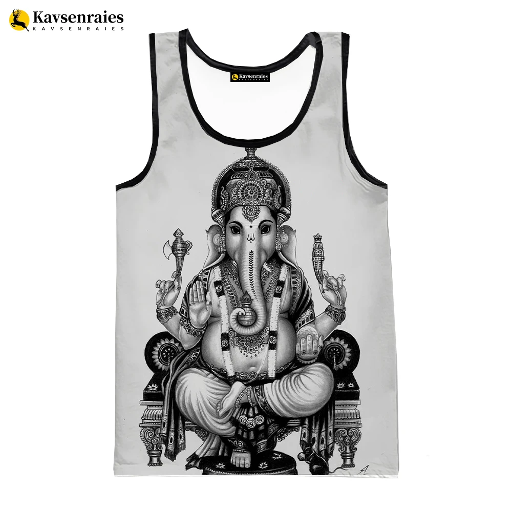 2023 Hot Sale Ganesh Vest Elephant-Headed Hinduism God Ganesha 3D Tank Tops Men Women Streetwear Oversized Sleeveless Shirts