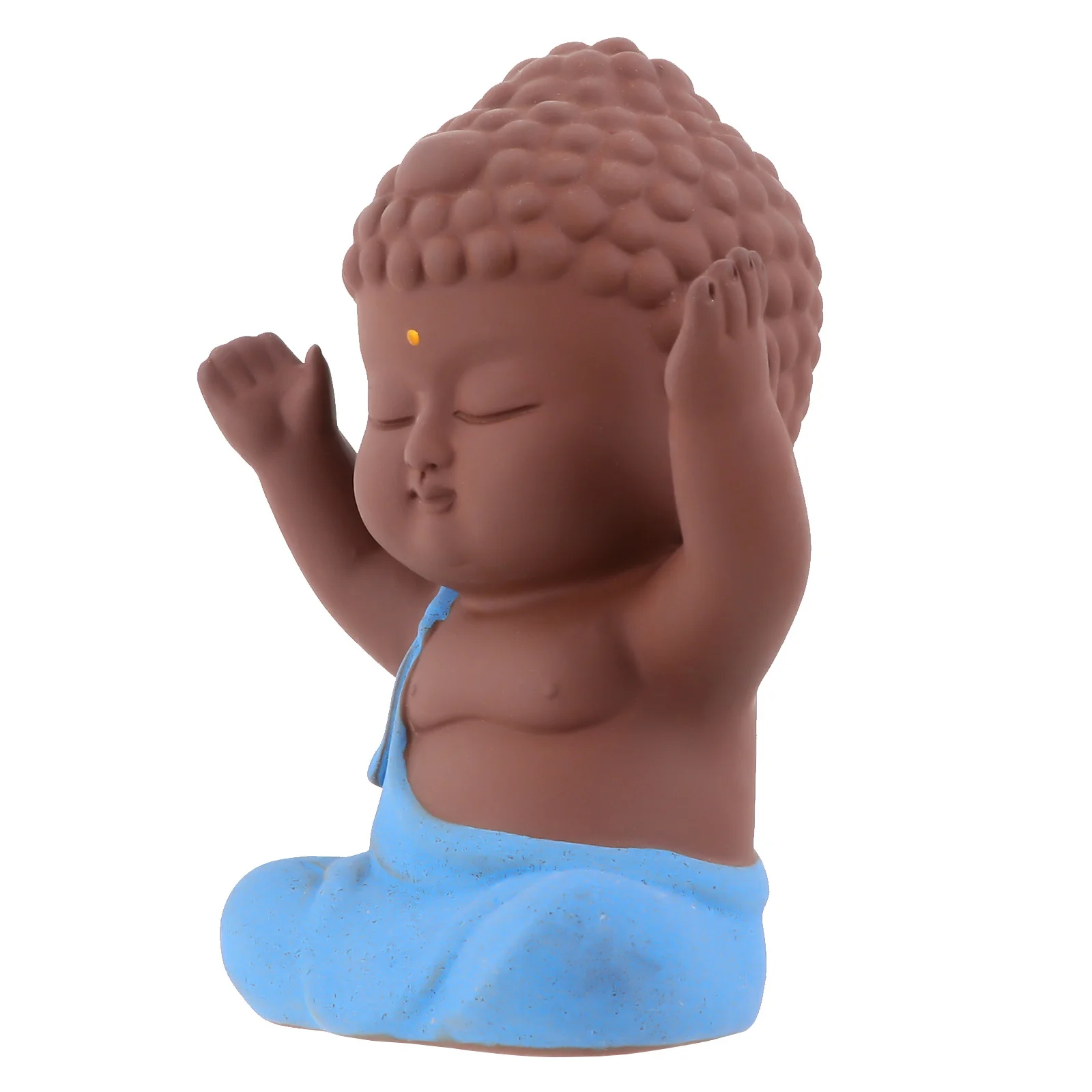 

1Pcs Ceramic Buddha Statue Small Handcrafted Desktop Ornament Religious Temple Car Decoration Buddha Statue