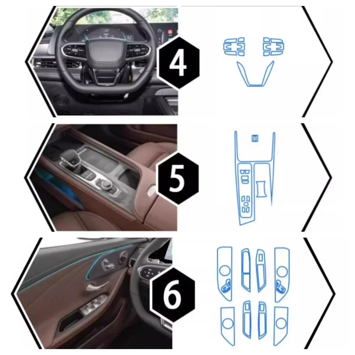 Für Toyota RAV4 – Neu erschienen 2026 – TPU-Aufkleber für die Mittelkonsole – Innenraum-Schutzfolie aus gehärtetem Glas – Zubehör – Detail 5
