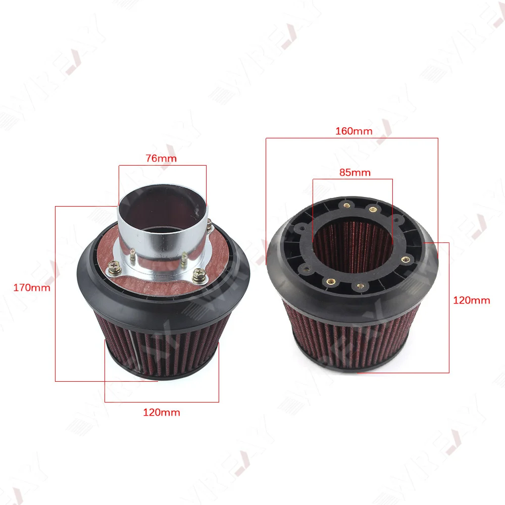 Apexi Universal Car Vehicle Intake Air Filter Dual Funnel Adapter Air Filter 75mm