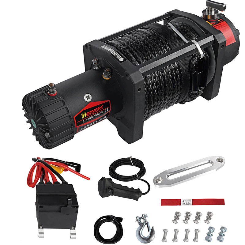 Good Selling 25000lbs Other Winches 24v Waterproof 4WD Offroad Accessory 12v Electric winch with Synthetic Rope