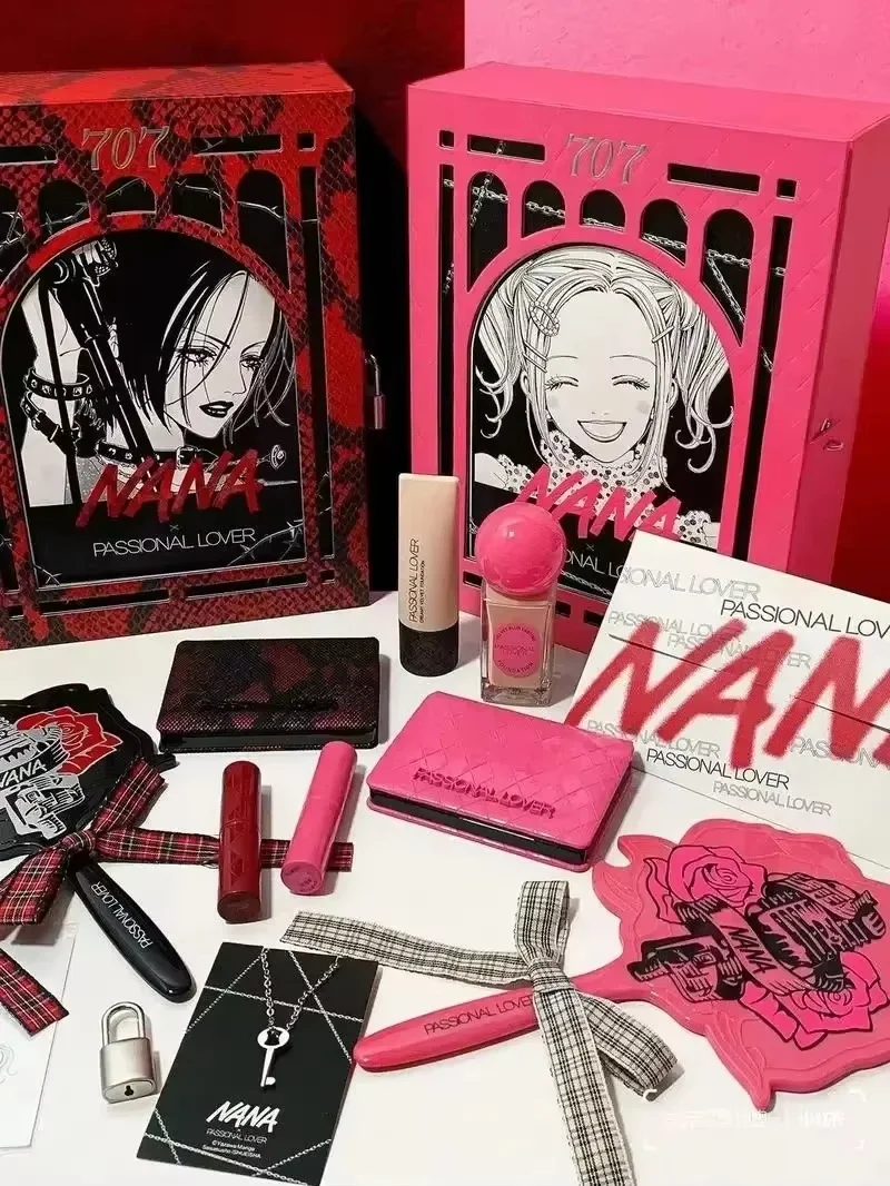 In Stock Anime Nana Joint Name Makeup Gift Box Hot Lipstick Foundation Eyeshadow Palette Set Sexy Long Lasting Cosmetic Gift