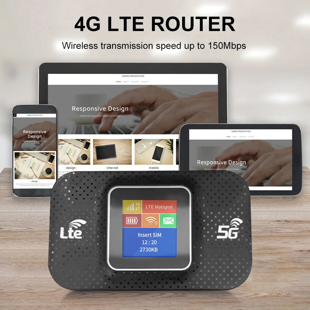 4G Lte موزع إنترنت واي فاي موبايل موزع إنترنت واي فاي 150Mbps فتحة للبطاقات Sim 3650mAh للسيارة 4G راوتر لاسلكي مع فتحة بطاقة SIM التوصيل والتشغيل #4