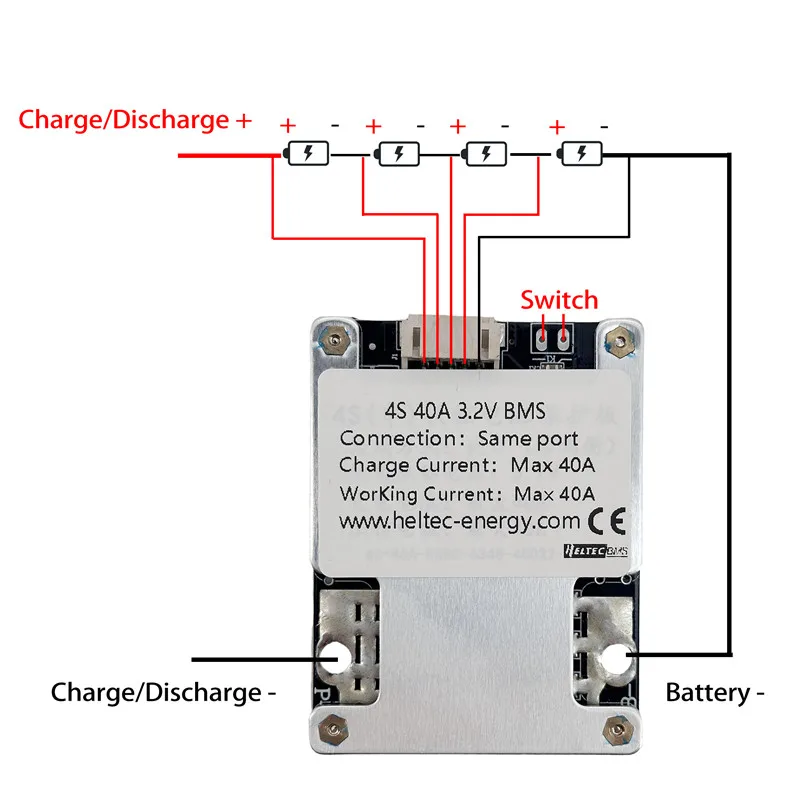 12V BMS 40A 80A 120A 3S Li-Ion 4S LiFePO4 Lithium-Batterieschutzplatine 18650 BMS mit Balancer für Motor, Energiespeicher, Lampe – Detail 3