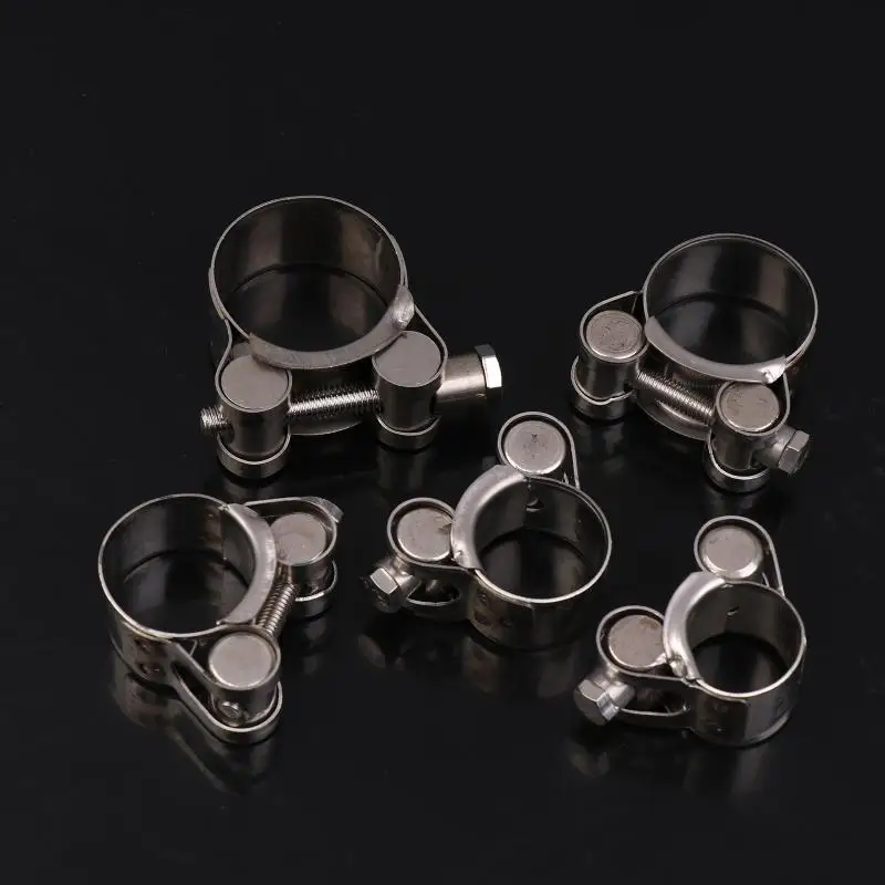 17-51 مللي متر الفولاذ المقاوم للصدأ الحلق المشبك دراجة نارية السيارات ماسورة العادم المشابك الأوسط العادم ربط ثابت ختم تثبيت