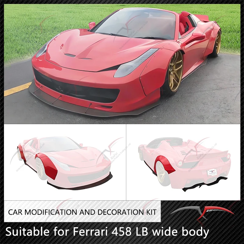 Suitable for Ferrari 458 modified LB wide body surround carbon fiber front lip side skirt rear lip car body kit decoration