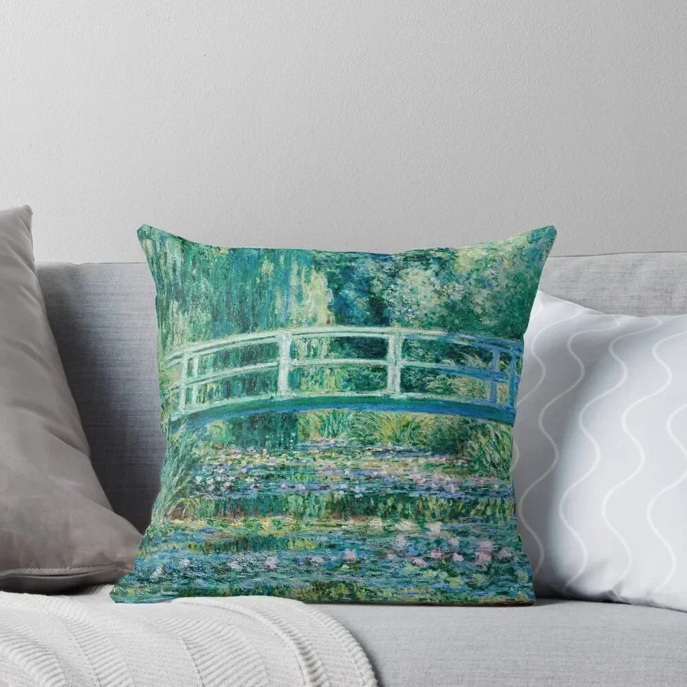 

1899-Claude Monet-Water Lilies and Japanese Bridge Throw Pillow Cushions For Sofa Cushion Cover For Sofa pillow