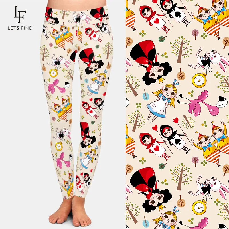 LETSFIND Fashion 3D Printed Cartoon Comics Pattern High Waist Women Leggings High Quaility Fitness Slim Leggings