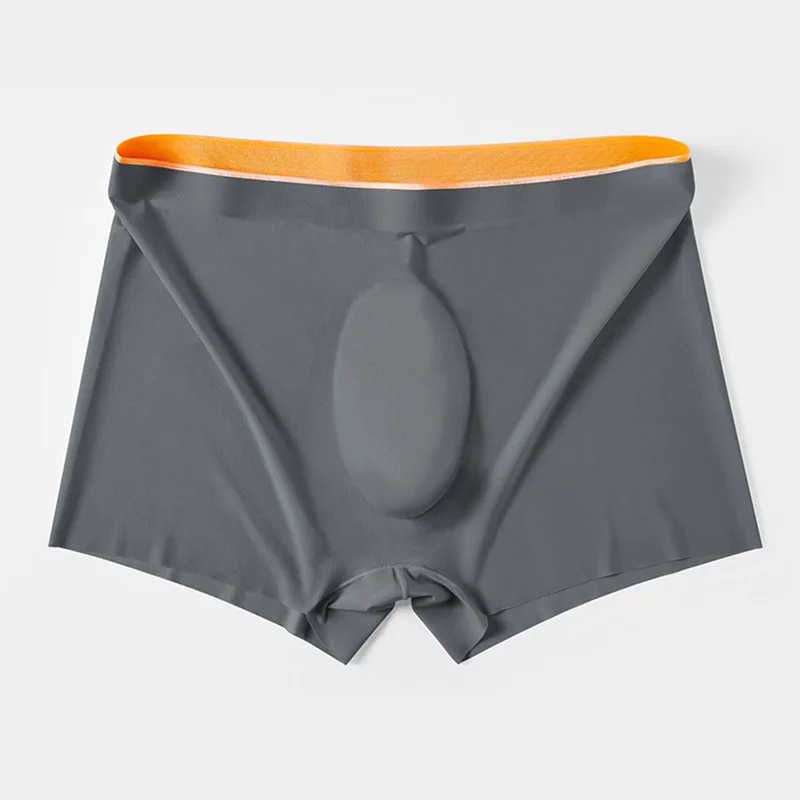 1PC mutandine da uomo Boxer in seta di ghiaccio senza cuciture intimo Sexy uomo pantaloncini Boxer traspiranti ultrasottili mutande maschili Boxer