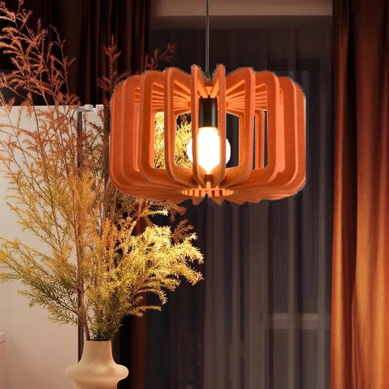 

Nordic Felt Chandeliers Colorful Birdcage Pendant Light Restaurant Coffee Bar Homestays Shops PET Sound-Absorbing Hanging Lamps