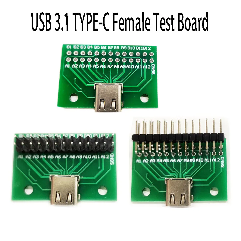 1 USB do komputera 3.1 płyta tester do kabli typu C 24 pinowe złącze żeńskie typu C do DIP Adapter złącza spawane USB3.1 konwerter PCB tablica