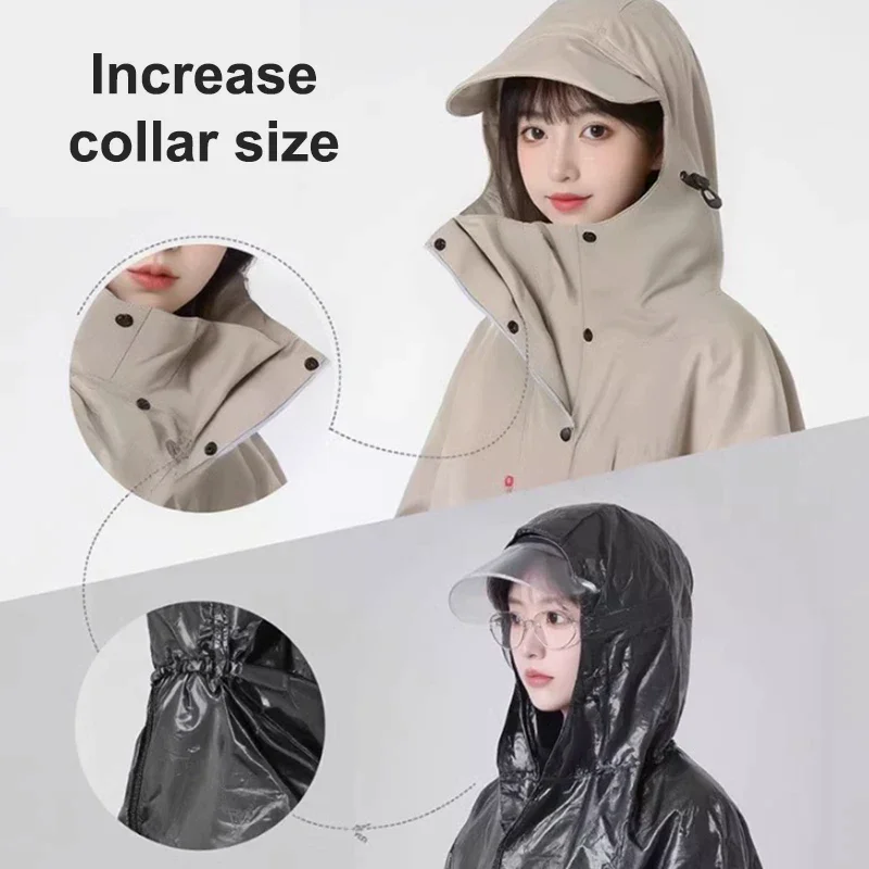 두꺼운 업그레이드 롱 모터사이클 레인코트 옥스포드 천 자전거용 내구성 방수 판초 유니섹스 전기 자전거용