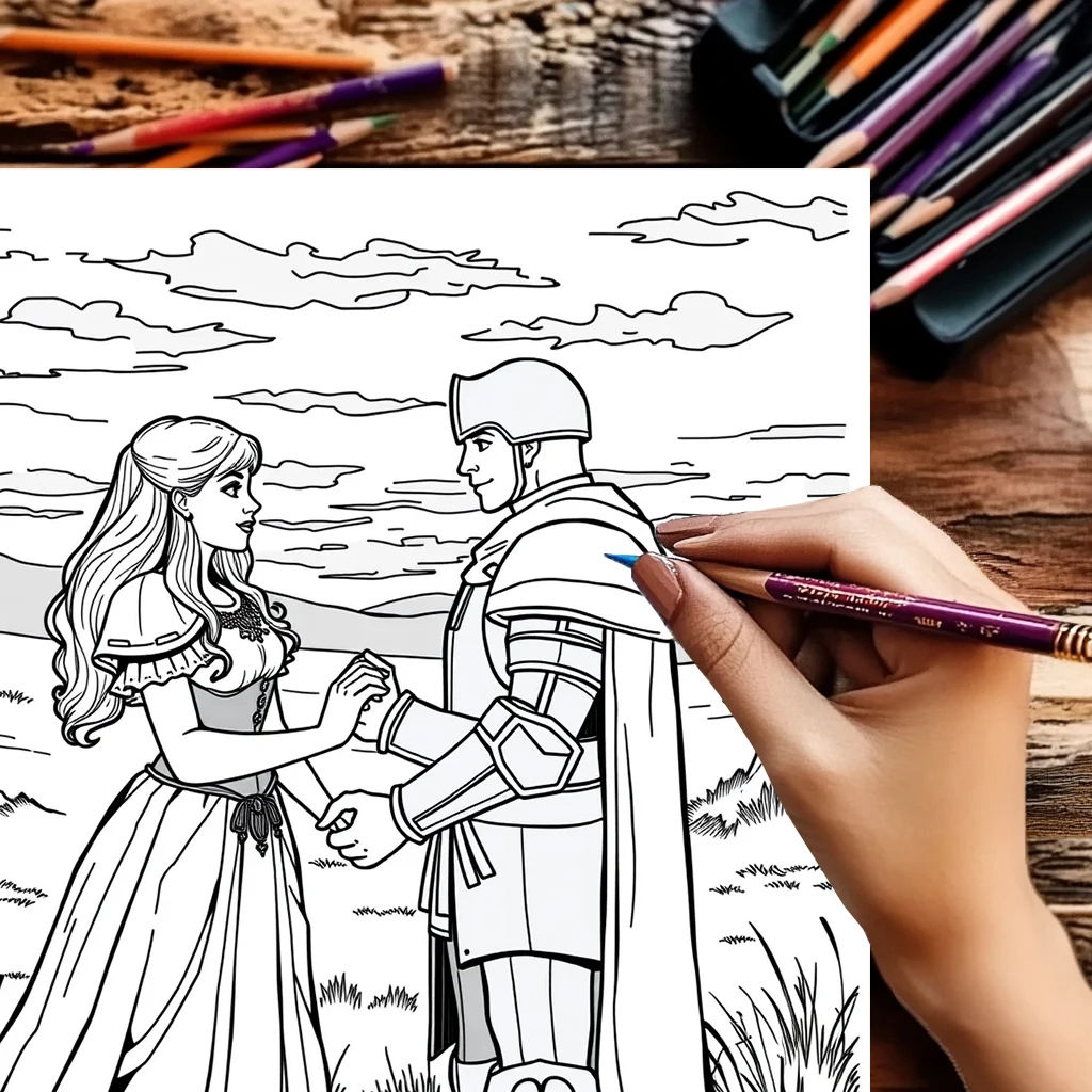 Prince and Knight Coloring Book for Adult | 28 Pages Colouring Book, Drawing Supplies for Christmas, Thanksgiving
