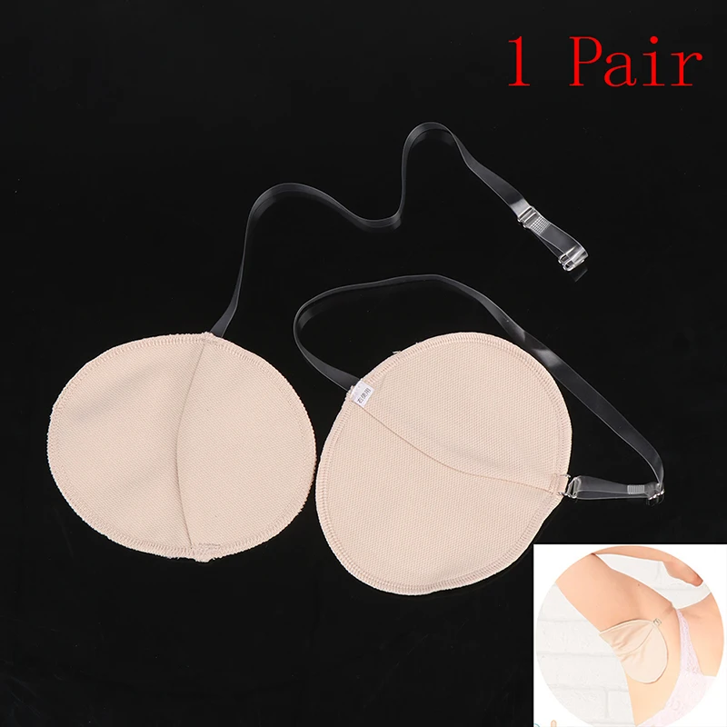 

2PCS Washable Underarm Sweat Pads – Transparent Absorbent Pads with Shoulder Strap