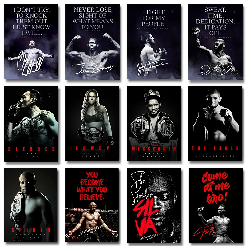 Classic Boxing Match Sports Legends Poster Max Holloway Conor Mcgregor Canvas Painting Wall Pictures for Home Club Decor