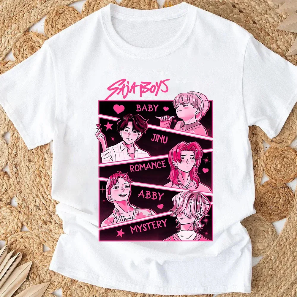 جديد 2025 فيلم KPop شيطان الصيادين الكرتون تي شيرت الصيف قصيرة الأكمام المحملة للنساء والرجال عادية فضفاض الجرافيك المطبوعة القمم