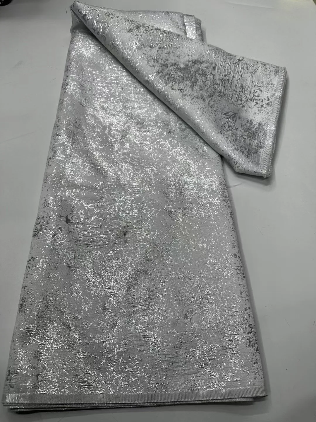 

2025 African Nigerian High-Quality Tulle Lace Fabric Jacquard Organza Embroidery Guipure for Party Prom Dress ACW6302